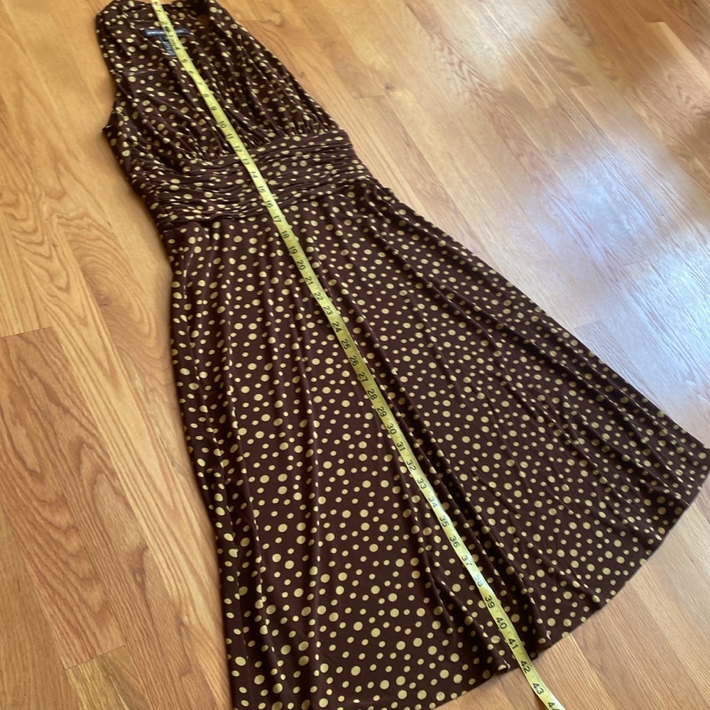 Brown Polka Dot Dress Size 8 - Picture 6 of 8